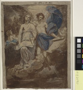 Studie k obrazu Andělé zjevující se pastýřům, 1774 od Benjamin West