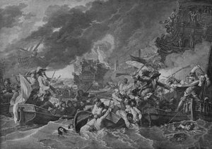Bitva u La Hogue, c1781 od Benjamin West