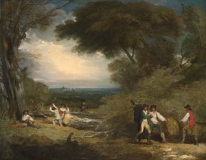 Dřevorubci ve Windsor Great Parku od Benjamin West