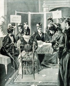 Hospoda "Podepište petici za rovné volební právo". 1894 (litho) od Benjamin West Clinedinst