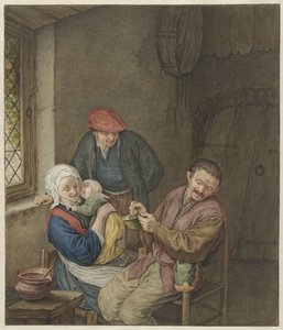 Farmářská rodina v interiéru od Benjamin Wolff