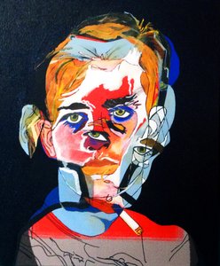 50 významných spisovatelů v historii : Jack Kerouac, 2015 (olej a akryl na plátně) od Benoit Erwann Boucherot