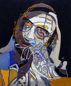50 významných spisovatelů historie : Michel Foucault, 2015 (olej a akryl na plátně) od Benoit Erwann Boucherot