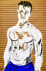 Masculin japonais 7, 2020 (akryl na sítotiskovém japonském papíře) od Benoit Erwann Boucherot