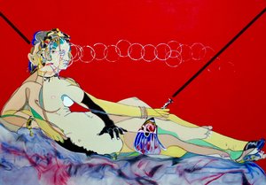 Surpeinture : Ingres  Manet, 2022 (olej a akryl na plátně) od Benoit Erwann Boucherot
