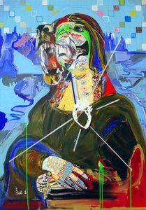 Surpeinture : Joconde, 2018 (olej, papír a akryl na plátně) od Benoit Erwann Boucherot