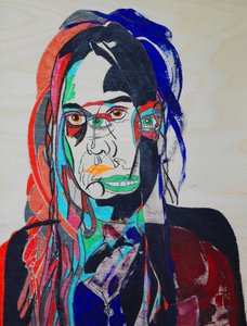 Surportrét : Maude Veilleux, 2021 (olej a akryl na dřevěné desce) od Benoit Erwann Boucherot