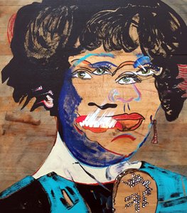 Surportrét : Whitney Houston, 2020 (olej a akryl na dřevě) od Benoit Erwann Boucherot