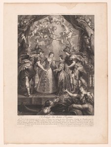 Výměna dvou královen Výměna dvou královen. (název na objektu) Galerie Palais du Luxembourg (název série) od Benoît Audran