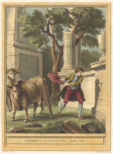 Muž a had (Man and the Snake) od Benoît Louis Prévost after Jean Baptiste Oudry