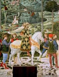 Palaeolog Jan VII. (1391-1448), východořímský císař, jako jeden ze Tří králů, detail z cyklu Putování tří králů v kapli, kolem roku 1460 od Benozzo di Lese di Sandro Gozzoli