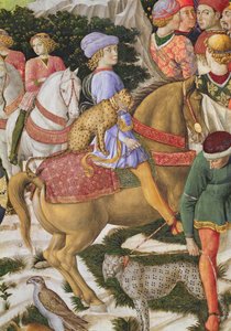 Portrét Giuliana deMedici 1453-78, detail z cyklu Putování tří králů v kapli, c.1460 detail fresky z 70601 od Benozzo di Lese di Sandro Gozzoli