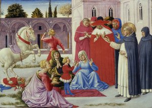 Svatý Dominik vzkřísí Napoleona Orsiniho, 1461-62 od Benozzo di Lese di Sandro Gozzoli