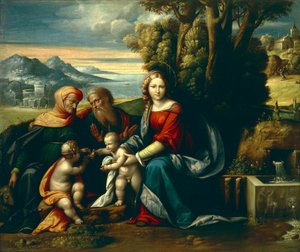 Svatá konverzace, Benvenuto Garofalo (1481-1559) od Benvenuto Tisi da Garofalo