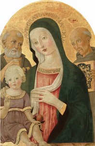 Madona s dítětem se svatým Jeronýmem a svatým Bernardinem ze Sieny od Benvenuto di Giovanni