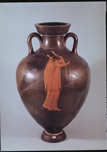 Půdní červená figurální amfora zobrazující hudebníka hrajícího na lyru (keramika) od Berlin Painter