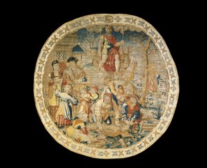 Bruselský alegorický gobelín znázorňující měsíc prosinec z "Medailonových měsíců", kolem roku 1525 od Bernaert van Orley