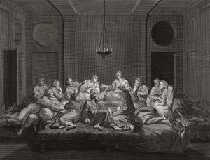 Ježíš Kristus a apoštolové při Poslední večeři. (tisk) od Bernard (after) Picart