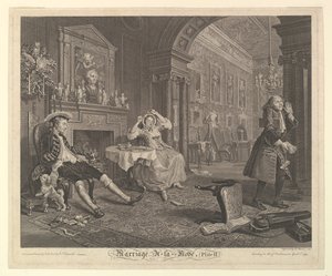Marriage A-la-Mode, Plate II, duben 1745. od Bernard Baron