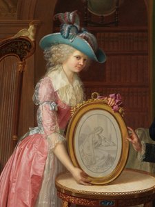Detail portrétu rodiny Villersových od Bernard Duvivier