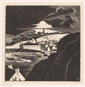 Přístav při odlivu (původní název na objektu) od Bernard Essers (signed by artist)