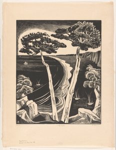 Borovice (Breton Bay při odlivu) (původní název na objektu) od Bernard Essers (signed by artist)