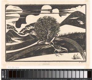 Dva bažanti v kopcovité krajině od Bernard Essers (signed by artist)