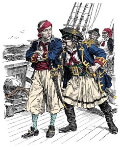 Dva piráti vyhrožují Ilustrace od Bernarda Partridge (1861-1945) z časopisu 