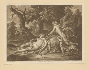 Cupido en Psyche Cupid and Psyches (název na objektu) od Bernard Lens (II)