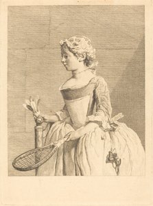 Mladá dívka za volantem (Mladá dívka s raguette) od Bernard Lépicié after Jean Siméon Chardin