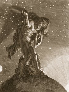 Atlas podpírá nebesa na svých ramenou, 1731 od Bernard Picart