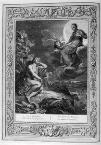 Endymion a Měsíc (rytina) od Bernard Picart