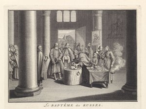 Křest dětí v Rusku, 1732 od Bernard Picart