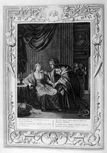 Leucothoe svedený Apollonem ve tvaru Eurynome, 1733 od Bernard Picart