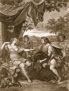 Meleager daruje Atalantě kančí hlavu, 1731 od Bernard Picart