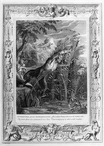 Pan Chases Syrinx (rytina) od Bernard Picart