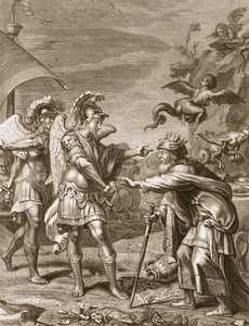 Phineus je vysvobozen z Harpyjí od Calaise a Zethese, 1731 od Bernard Picart
