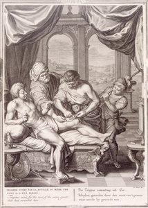 Telephus vyléčen rzí stejného kopí, které ho zranilo, 1731