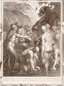 Danajci odsouzeni k naplnění zavrtaných nádob vodou, 1730 od Bernard Picart