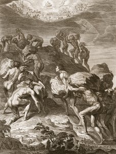 The Giants Attemp to Scale Heaven Piling Mountains Upon Another, 1731 od Bernard Picart