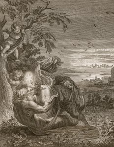 Tithonus, manžel Aurory, proměněný v kobylku, 1731 od Bernard Picart