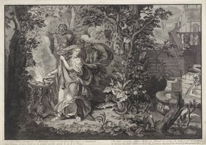 Bohyně pomsty povzbudí Althaeu, aby spálila Meleagerův protokol Historie Meleager (název série) od Bernard Picart