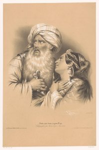 Muž s turbanem a plačící žena Studie ve dvou typech křídy (název série) Etude aux deux Crayons (název série na objektu)