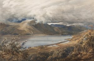 Severní Wales, možná úsek železnice Ffestiniog (wc na papíře)
