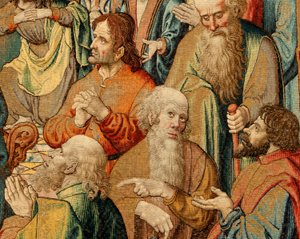 Vlámský gobelín. Umučení Ježíšovo (Umučení Krista nebo Umučení Pána Letnice). Národní dědictví inv 10005817.