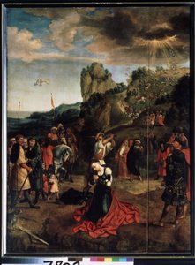 mučedník de Sainte Catherine. (Mučednictví svaté Kateřiny) - Peinture de Bernard van Orley (Barend, Barent, Bernaert van Brussel od Bernard van Orley