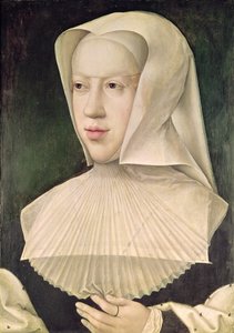 Marguerite de Habsbourg (1480-1530) vévodkyně Savojská (olej na desce) od Bernard van Orley