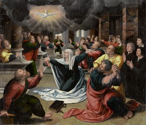 Letnice, cca 1530 (olej na panelu) od Bernard van Orley