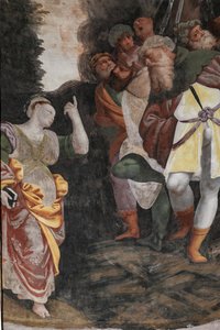 Detail Umučení svaté Kateřiny (freska) od Bernardino Lanino