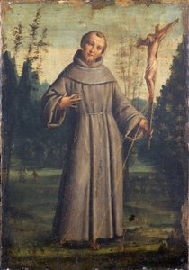 Svatý František z Assisi, kolem roku 1545 (olej na panelu na plátně)